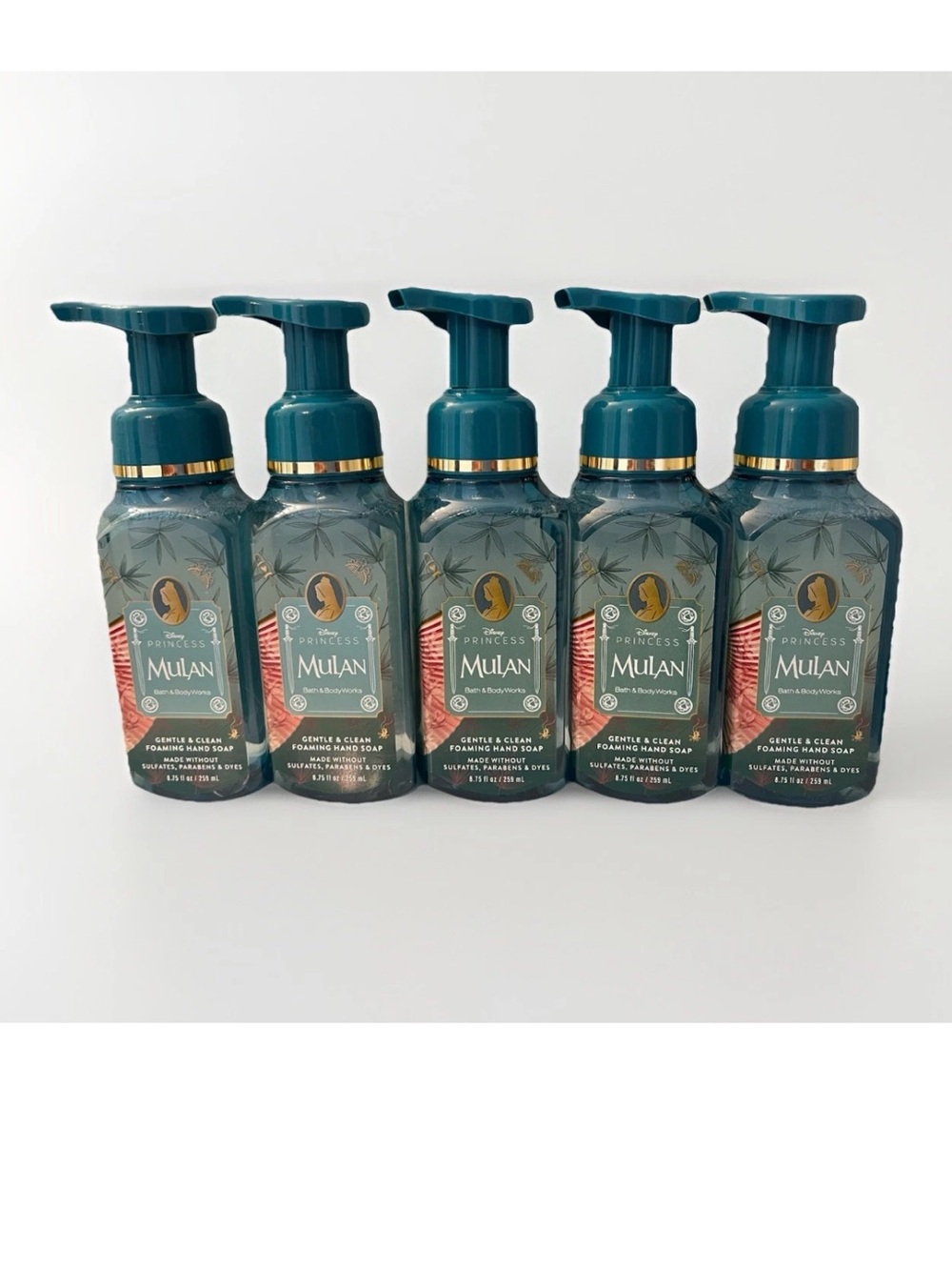 Bath & Body Works Disney Princess Mulan Foaming Hand Soap, Set of 5, New